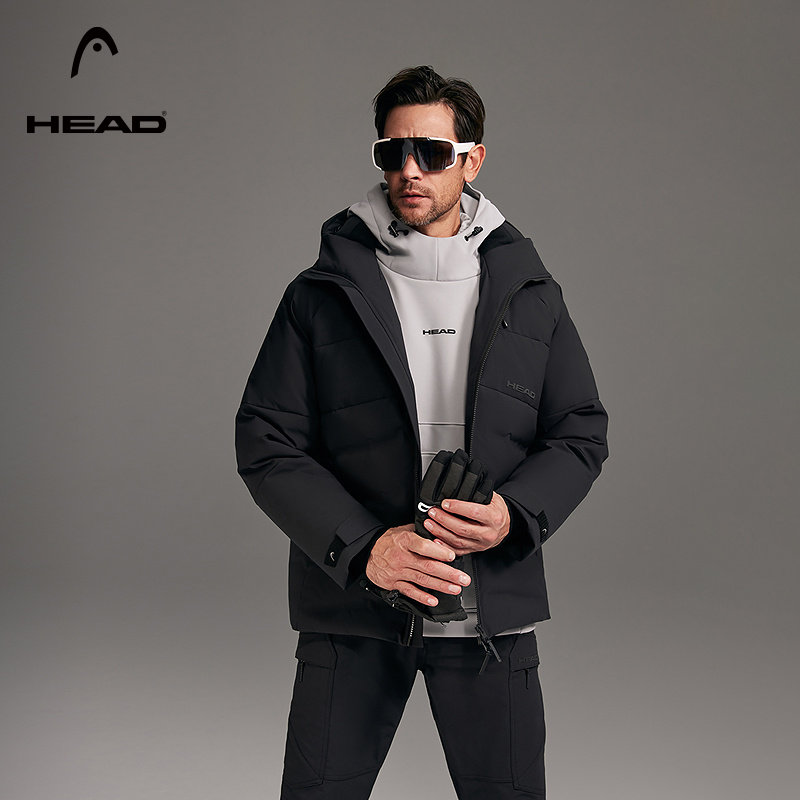 【男女同款】HEAD海德连帽90绒保暖运动外套冬季防水防风羽绒服