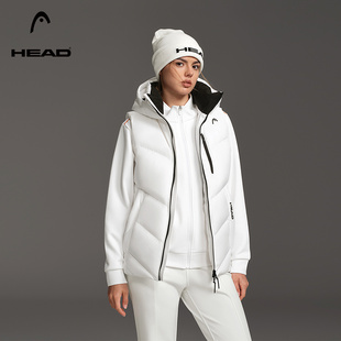 保暖运动外套 HEAD海德连帽90绒羽绒马甲冬季 男女同款