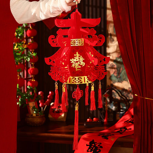 2026新款马年灯笼新年装饰春节大门氛围布置宫灯过年福字花灯挂饰