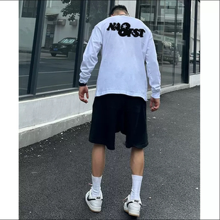 体育生开衩运动t恤潮 训练服男春秋季 篮球速干投篮服长袖 上衣美式