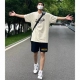 男夏季 高街头休闲运动直筒短裤 宽松复古抽绳情侣五分 个性 日系美式