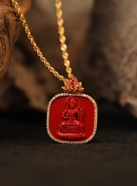 一生安官方旗舰店天然朱砂【金慧十二生肖本命佛】项链 饰品 礼物