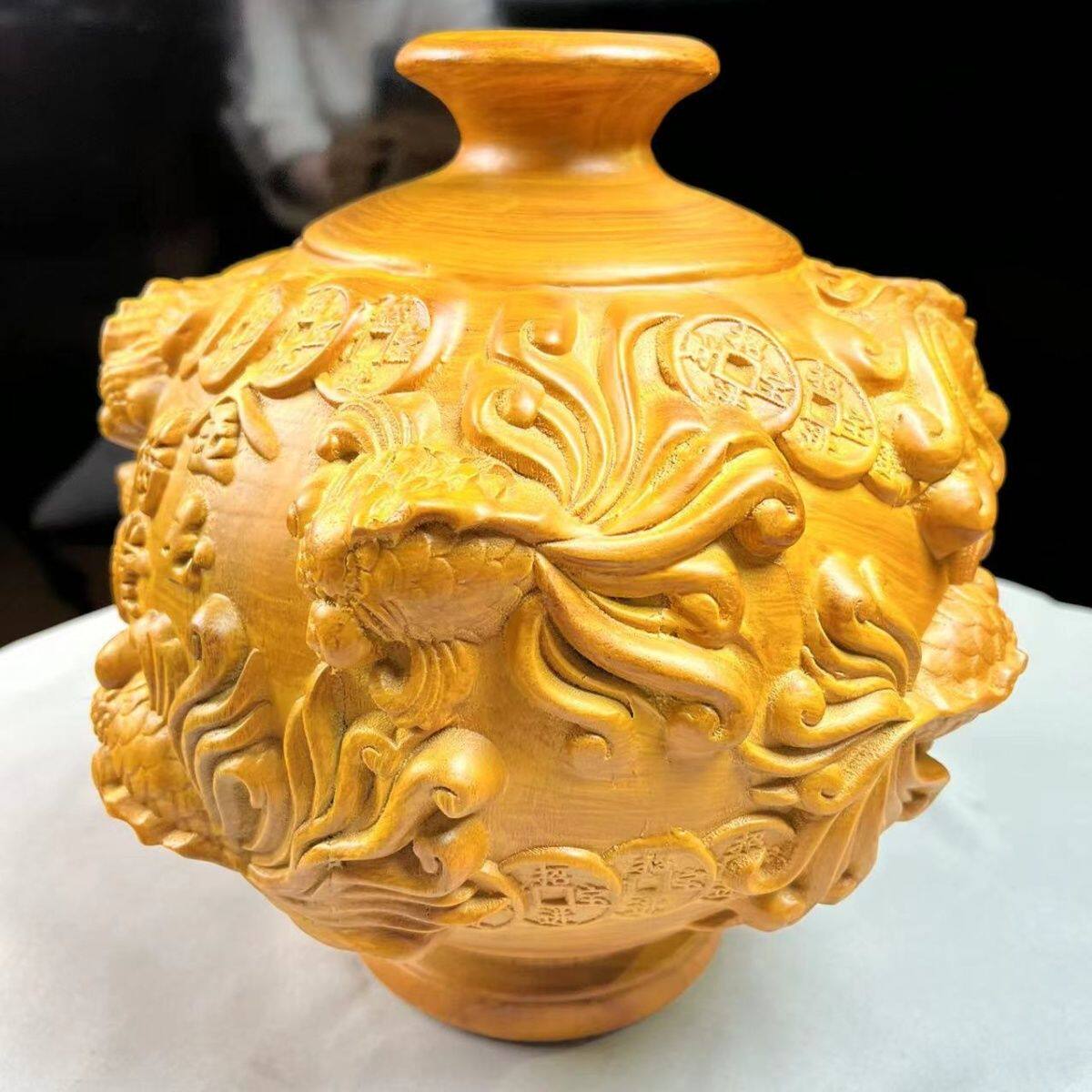 香樟木花瓶定制大号私人定制款式装饰摆件