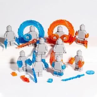 适用于乐高火影忍者特效件配件双狮拳红莲火焰剑武器积木人仔玩具