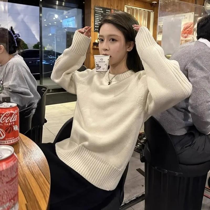 慵懒高级感简约时尚毛衣打底针织衫女2024新款秋冬洋气内搭可外穿