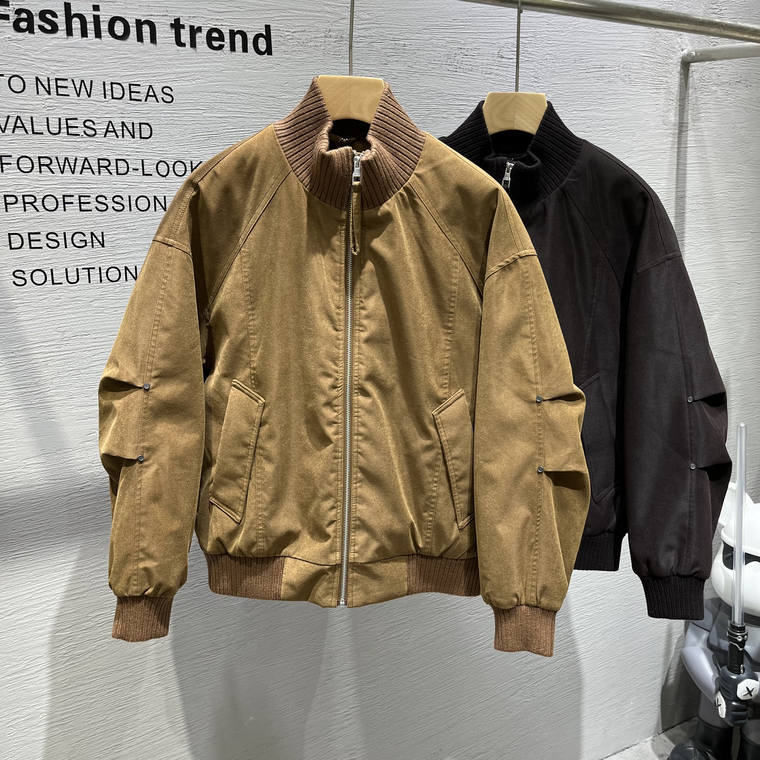 纵臣美式复古羽绒服男夹克外套冬季新款潮牌立领棒球服短款潮上衣