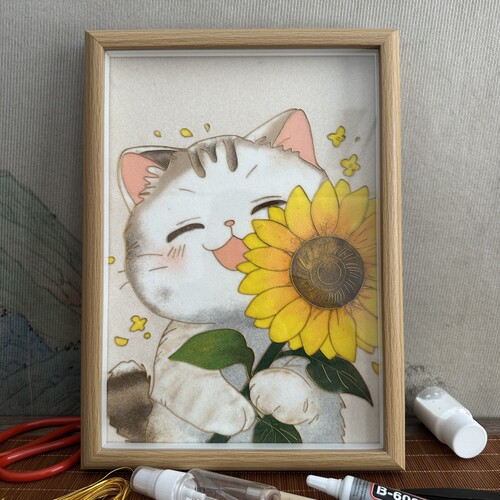 掐丝珐琅画立体相框亲子手工