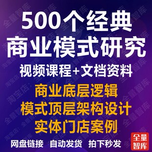 500份经典商业模式商业案例研究创业分析经营线下门店资料合集