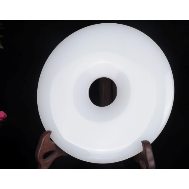 天然玉石平安扣中式家居和氏璧别墅玄关和田玉摆件装饰品结婚送礼