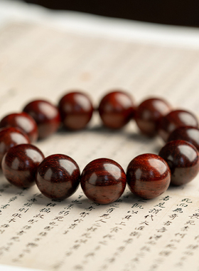 【秋冬特惠】印度小叶紫檀手串短款带牛毛顺纹老料木佛珠老料文玩