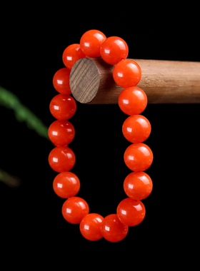 天然南红圆珠手链凉山南红玛瑙玉石手串手排男女款手链和田玉