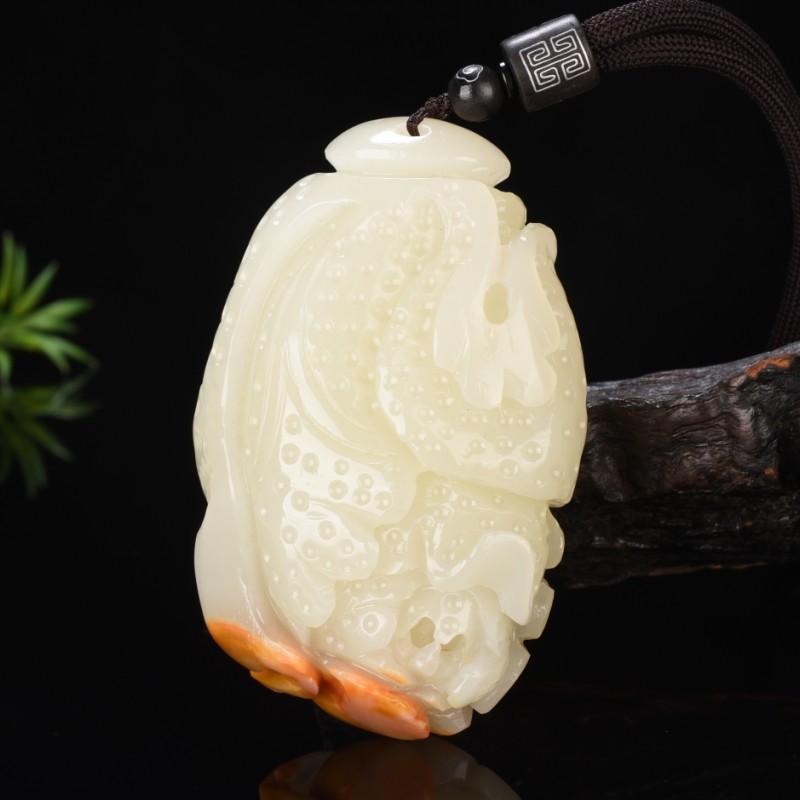 新疆和田玉白菜把玩件籽料百财来招财男女挂件白菜手把件