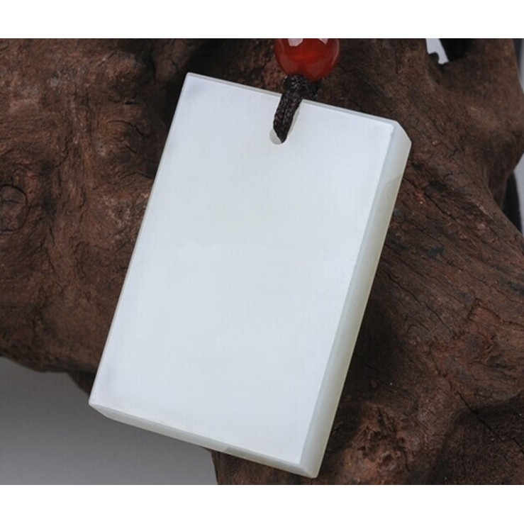 新疆和田玉平安无事牌子挂件籽料羊脂白玉平安牌无暇吊坠