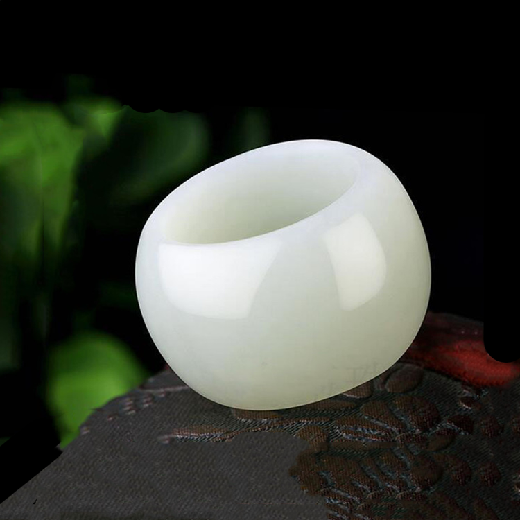 天然新疆和田玉白玉扳指戒指男款玉戒指大拇指指环指环玉石扳指