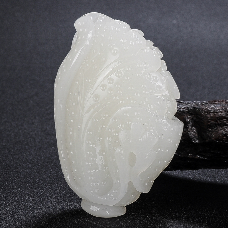 天然玉石新疆和田白玉白菜把件玉白菜百财来小摆件八方来财手把件