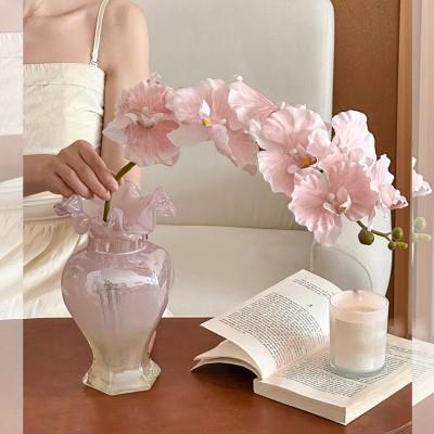 法式复古琉璃玻璃花瓶客厅插花高级感桌面摆件软装饰品拍照道具