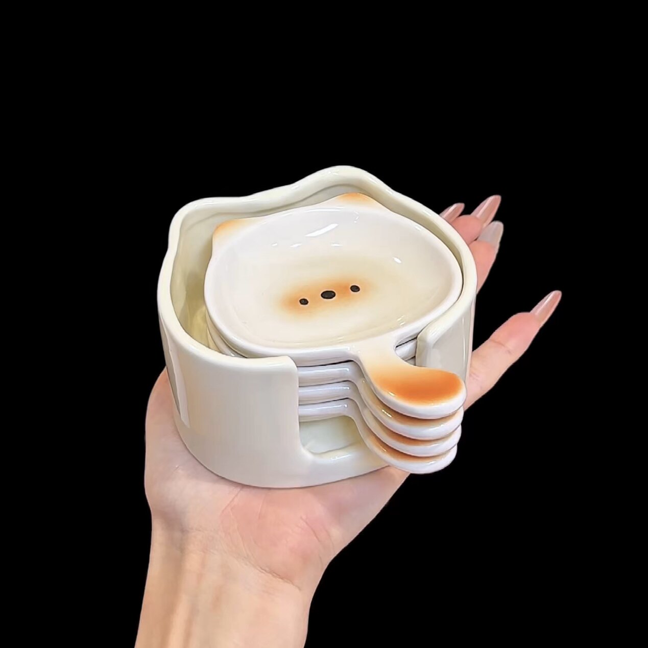 MOMO暹罗猫蘸料碟创意卡通陶瓷调味碟家用厨房精致醋碟