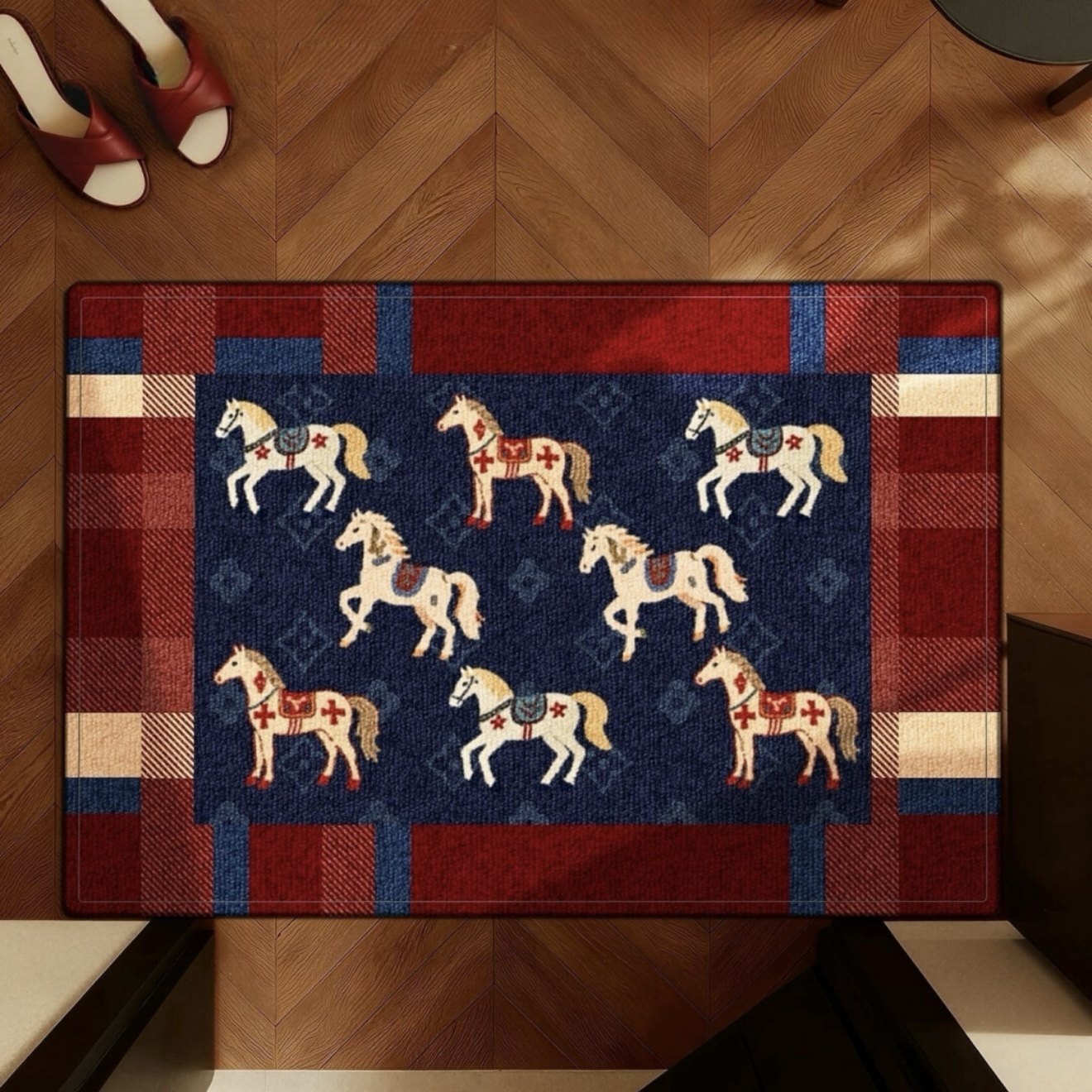 MOMO中古风新年入户垫入户门地垫进门防滑垫2026新款马年脚垫子,家庭/个人清洁工具,地垫,淘宝优惠券,粉丝福利购,淘宝优惠卷