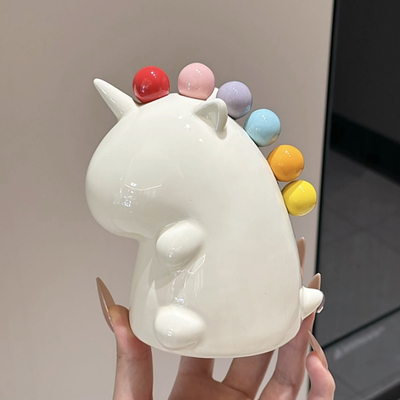 MOMO HOME独角兽水果叉家用不锈钢轻奢高级感收纳罐套装儿童