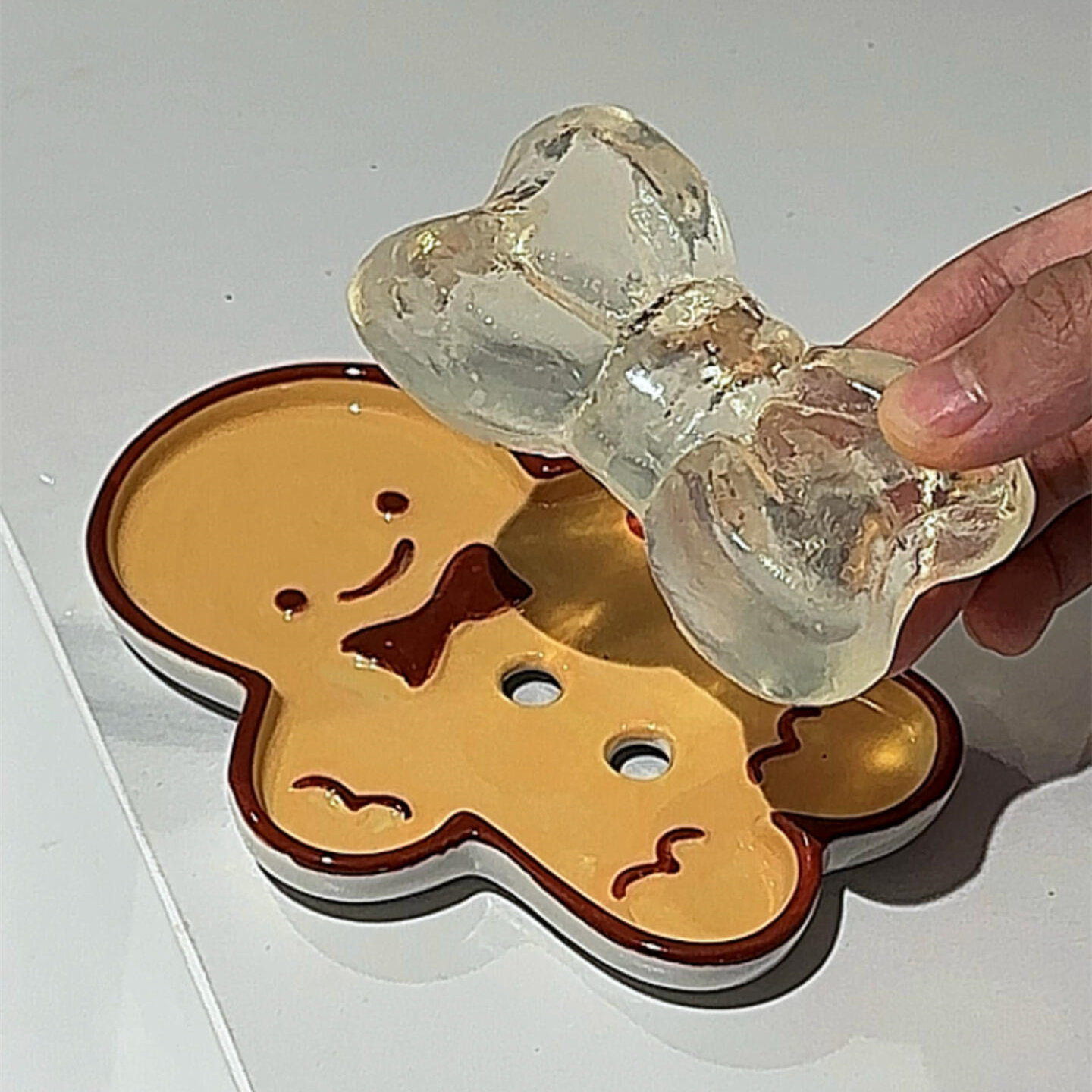 MOMO姜饼人肥皂盒饼干人陶瓷沥水香皂收纳置物架不积水皂碟圣诞节