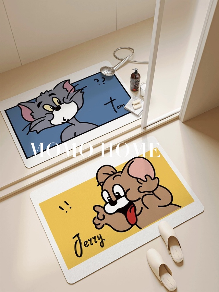 MOMO HOME家居小红书卡通动漫厕所速干脚垫硅藻泥耐磨垫卫生间