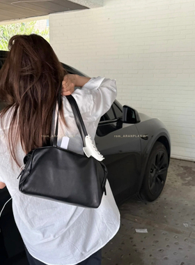 ARAN PLAMM-松弛意产进口小牛皮row保龄球包手提腋下单肩包