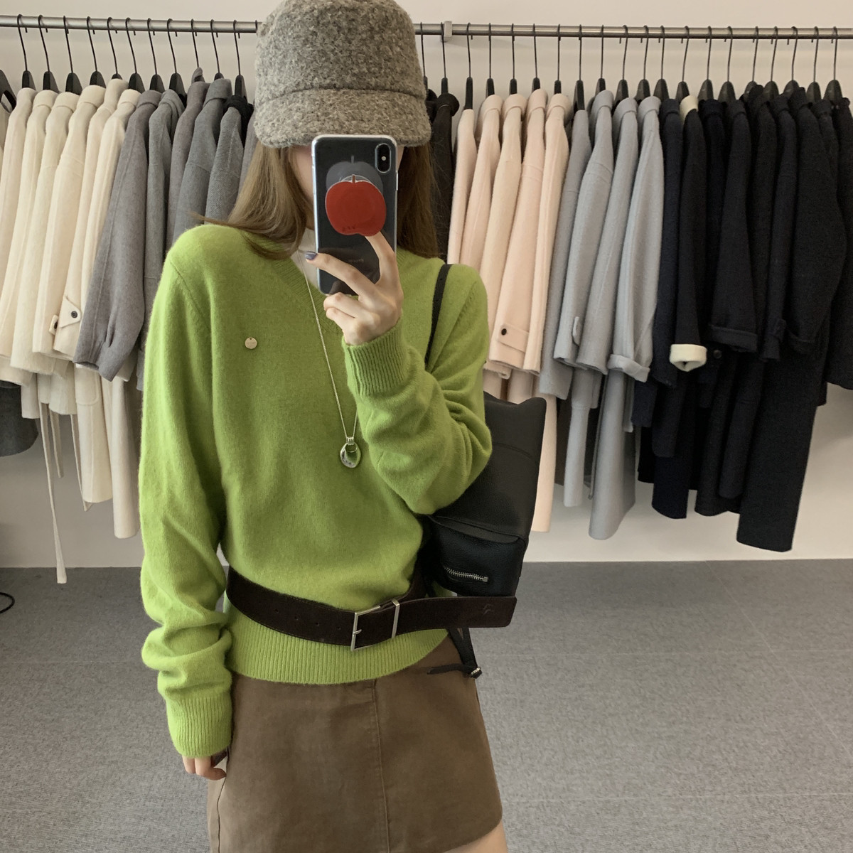 noodle面条家-冬上新简约v领套头保暖毛衣（含100羊毛）N10211