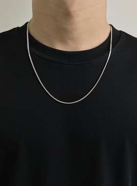 简约小众高级感钛钢蛇骨链项链男生潮牌百搭素链美式嘻哈女锁骨链