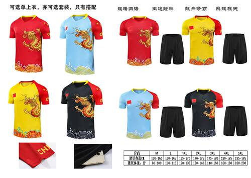 2026龙舟服短袖套装龙船服队服龙舟赛龙纹球服划龙船印字比赛服