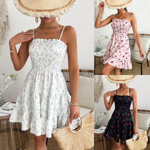 印花收腰女士连衣裙   Printed waist cinching women's dress