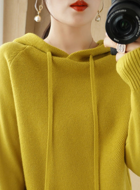 Solid color lace-up underlay hoodie纯色系带打底衫内搭连帽衫