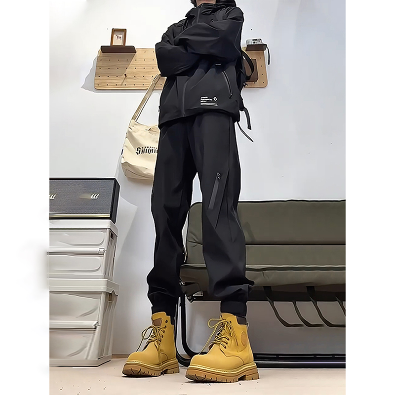 美式三防加绒冲锋裤女款秋冬防风小个子裤子束脚户外登山工装裤男