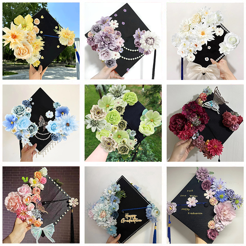 学士帽装饰花学士毕业帽装饰簪花