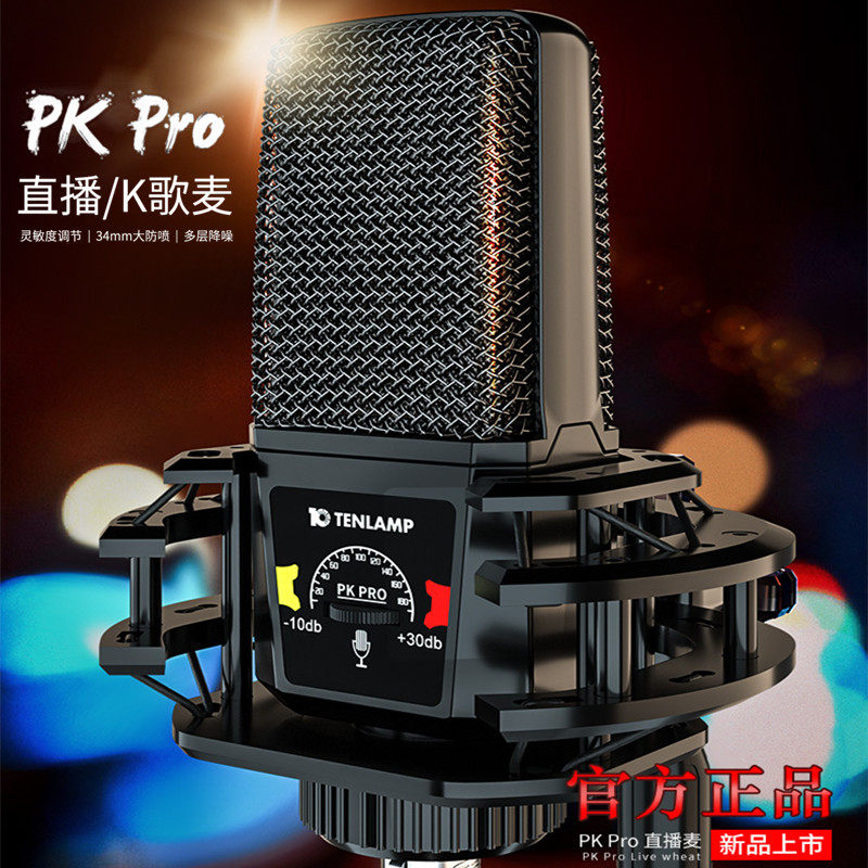 十盏灯pkpro电容麦克风专业直播全套设备k歌录音修音网红中端话筒
