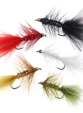 武力八哥Woolly Bugger饰带飞蝇钩飞钓路亚鳟鱼虹鳟鲈鱼翘嘴