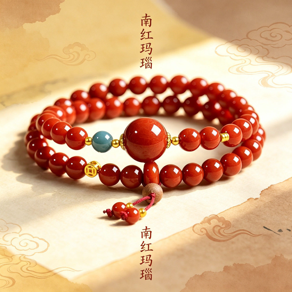 天然南红玛瑙蜜蜡手串女款双圈叠戴本命年暴富红玛瑙配饰手链批发