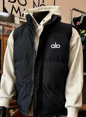 藏青色马甲棉服秋冬款男女同款加厚保暖潮流潮牌韩版外套坎肩