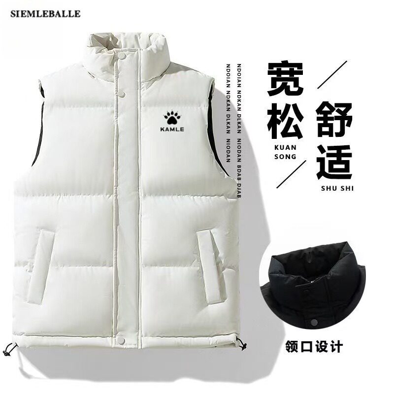 KE马甲男士秋冬季新款棉服潮女外穿背心加厚情侣男式坎肩外套