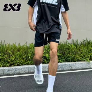 3V3美式男t恤短袖【穿梭】篮球美式拼接复古跑步投篮服运动潮