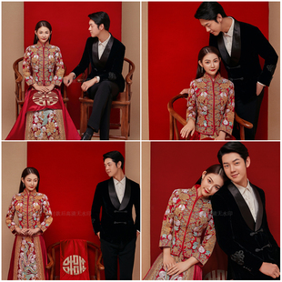 影楼摄影婚纱照新样片 室内中式喜嫁复古主题高端样照355