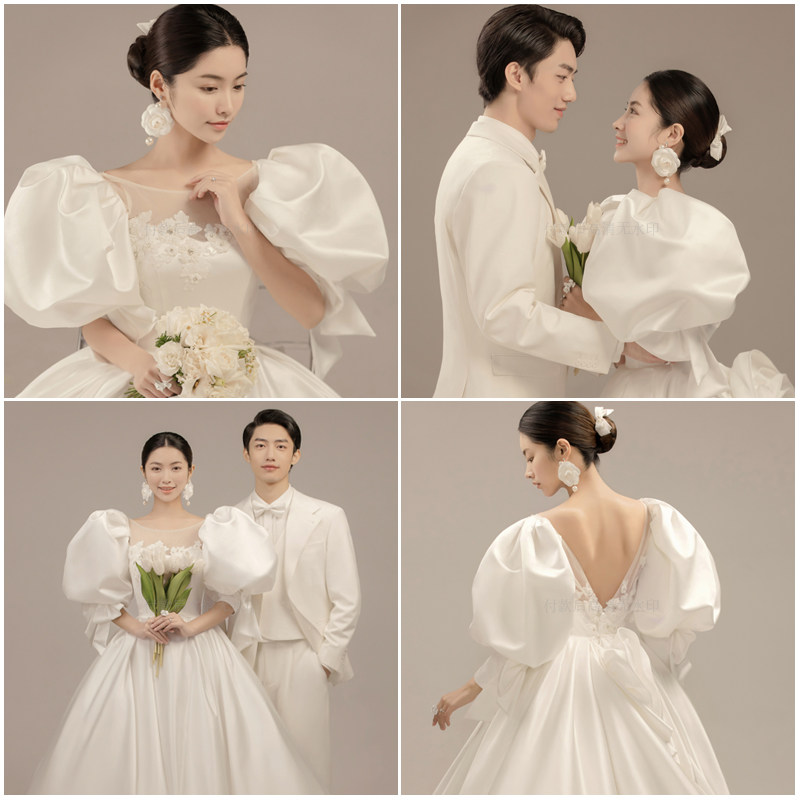 2024年婚纱影楼新样片室内纯韩单色高定极简主题摄影唯美样照408