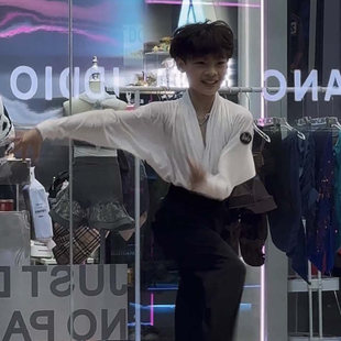 SOLOWUFU拉丁男上衣新款 练功服少儿拉丁舞蹈服装