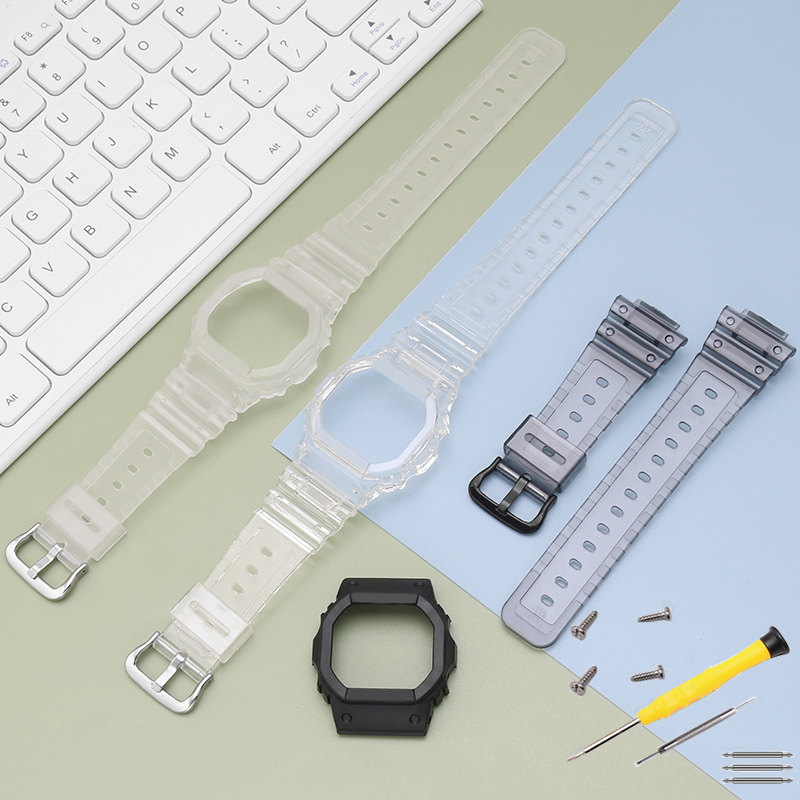 适配卡西欧小方块配件DW-5600SK/SU/GW-B5600BC/GWX-5600表带表壳