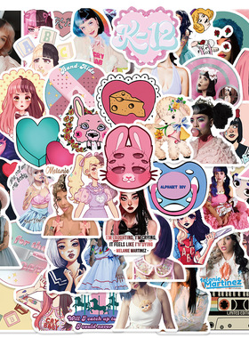 50张歌手Melanie Martinez牙牙贴纸欧美明星手机电脑行李箱小贴图