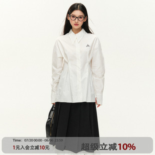 2024秋季 原ATLAS ANNA 學(xué)院風(fēng)白色襯衫 寬松設(shè)計(jì)感襯衫 CUTE 新款