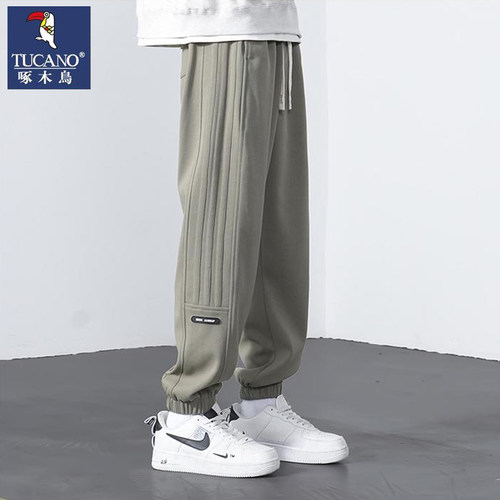 啄木鸟长裤宽松潮流松紧卫裤男