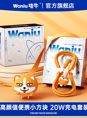 哇牛小方块快充充电头器PD数据线套装适用苹果手机iPhone17/16/15/14/13/12promax车载1.5米XR冲电plus流浪狗
