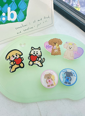 a:b原创手绘情侣手机支架手机气囊男女同款婚礼伴娘伴郎伴手礼