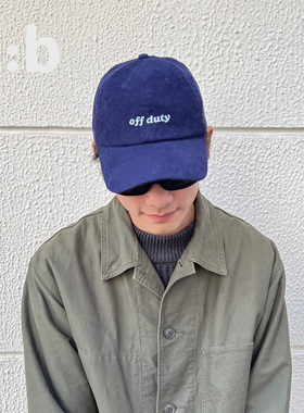 a:b原创字母棒球帽鸭舌帽帽子cp系列男女同款纯色软顶蓝色运动帽