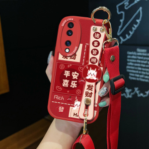 龙年适用华为荣耀90手机壳honor80的新款60背带斜挎50保护套70pro女诸事皆顺100新年款gt本命年50se全包防摔+